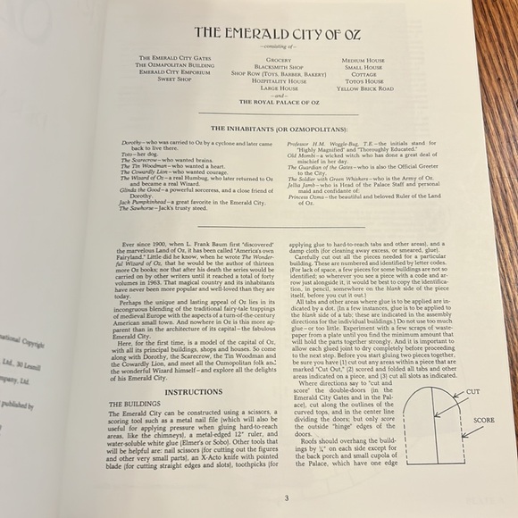 NWT 1980 Emerald City of OZ Cut & Assemble Paper Display Book - Picture 15 of 16